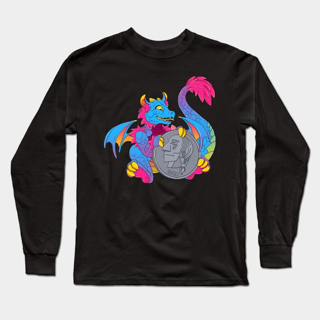 Pansexual Pride Pocket Dragon Long Sleeve T-Shirt by TheMightyQ